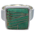 Heavy Turquoise Inlay Sterling Silver Ring Size 5-1/2 WX40014